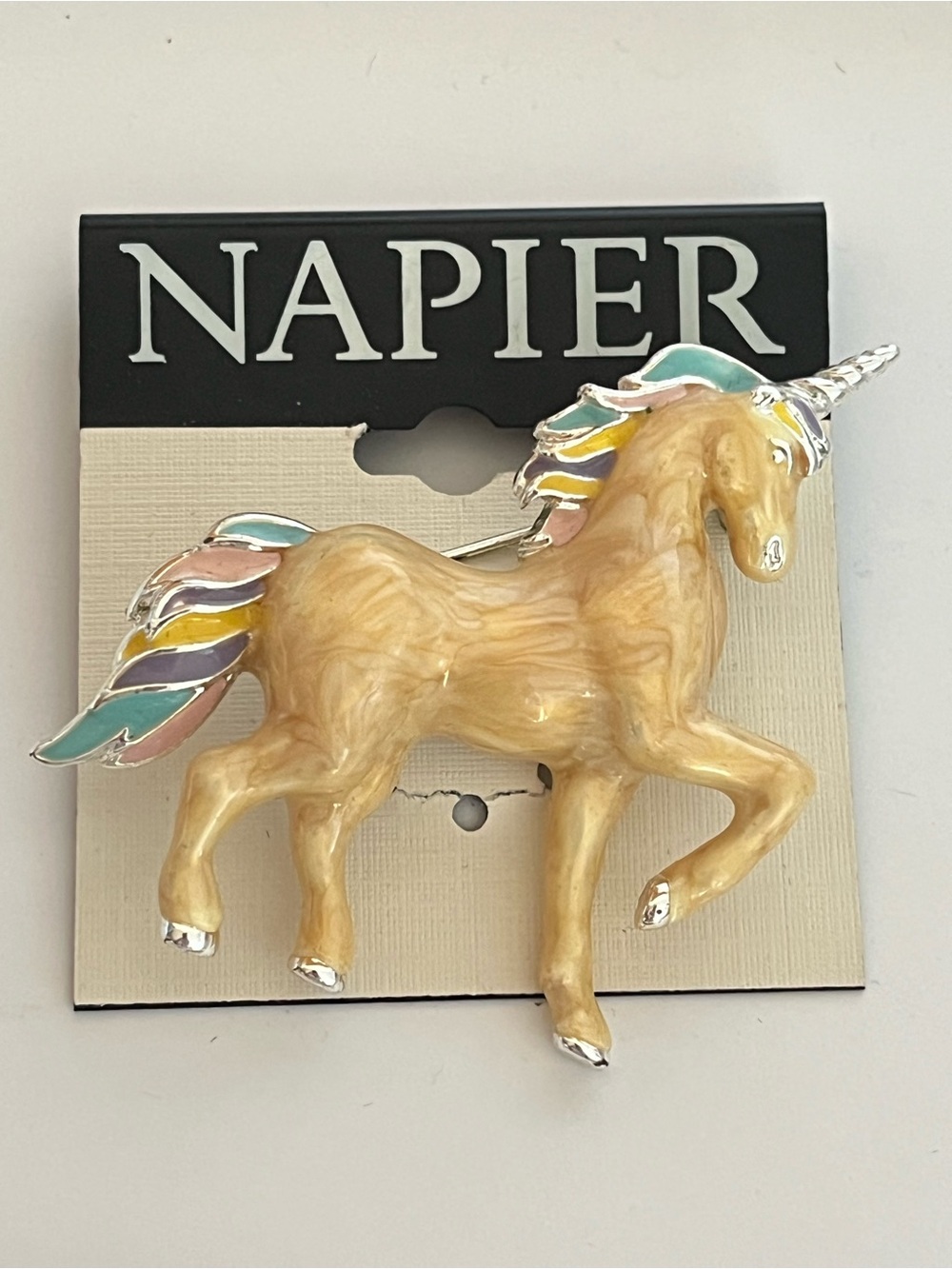 Napier Multicolor Pastel Unicorn Brooch
